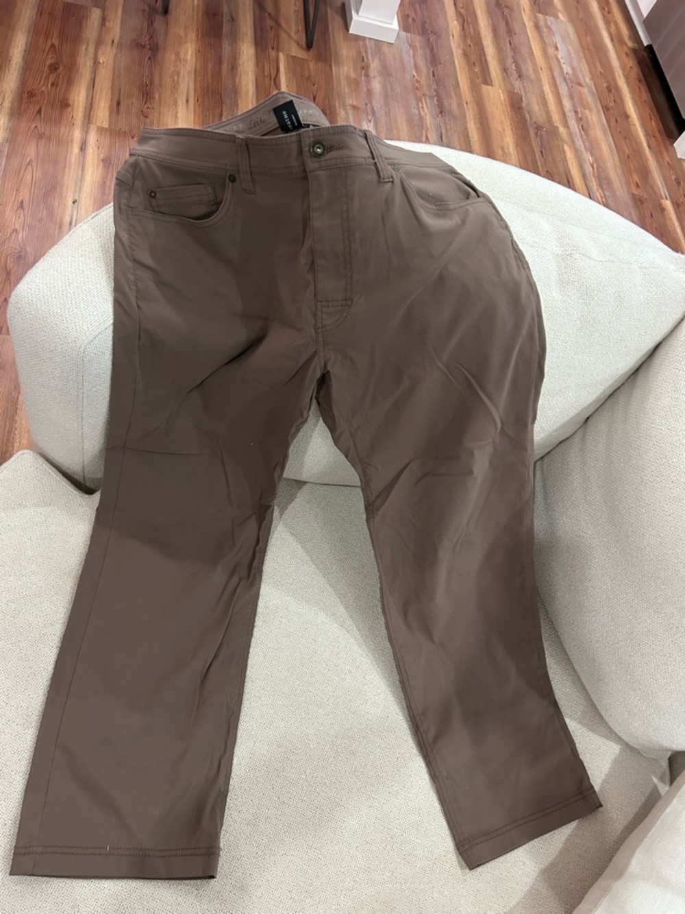 Men’s Prana Lightweight Hiking Pants Tan Slim Fit 36 X 30